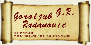 Goroljub Radanović vizit kartica
